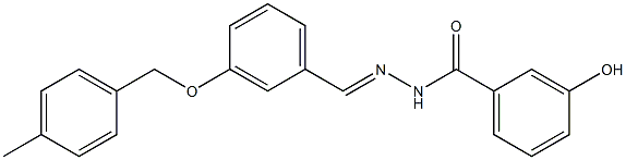 3-hydroxy-N-[(E)-[3-[(4-methylphenyl)methoxy]phenyl]methylideneamino]benzamide 구조식 이미지