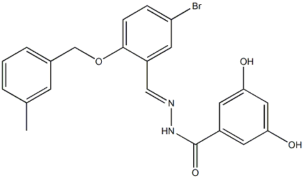 N-[(E)-[5-bromo-2-[(3-methylphenyl)methoxy]phenyl]methylideneamino]-3,5-dihydroxybenzamide Structure