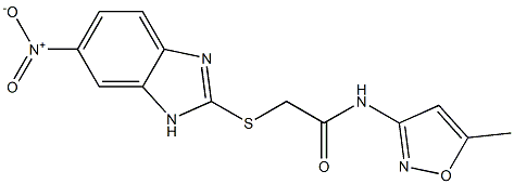 N-(5-methyl-1,2-oxazol-3-yl)-2-[(6-nitro-1H-benzimidazol-2-yl)sulfanyl]acetamide 구조식 이미지