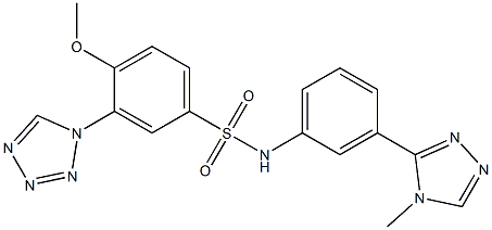 4-methoxy-N-[3-(4-methyl-1,2,4-triazol-3-yl)phenyl]-3-(tetrazol-1-yl)benzenesulfonamide Structure