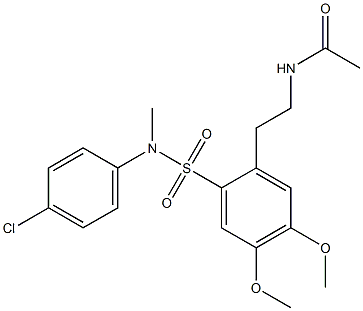 N-[2-[2-[(4-chlorophenyl)methylsulfamoyl]-4,5-dimethoxyphenyl]ethyl]acetamide 구조식 이미지