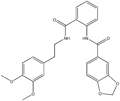 N-[2-[2-(3,4-dimethoxyphenyl)ethylcarbamoyl]phenyl]-1,3-benzodioxole-5-carboxamide Structure
