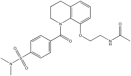 N-[2-[[1-[4-(dimethylsulfamoyl)benzoyl]-3,4-dihydro-2H-quinolin-8-yl]oxy]ethyl]acetamide 구조식 이미지