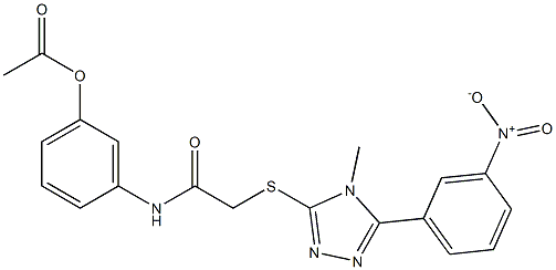 [3-[[2-[[4-methyl-5-(3-nitrophenyl)-1,2,4-triazol-3-yl]sulfanyl]acetyl]amino]phenyl] acetate 구조식 이미지