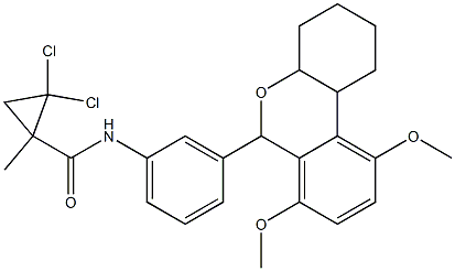 2,2-dichloro-N-[3-(7,10-dimethoxy-2,3,4,4a,6,10b-hexahydro-1H-benzo[c]chromen-6-yl)phenyl]-1-methylcyclopropane-1-carboxamide 구조식 이미지