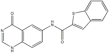 N-(4-oxo-1H-quinazolin-6-yl)-1-benzothiophene-2-carboxamide 구조식 이미지