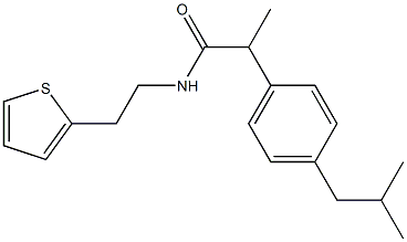 2-[4-(2-methylpropyl)phenyl]-N-(2-thiophen-2-ylethyl)propanamide Structure