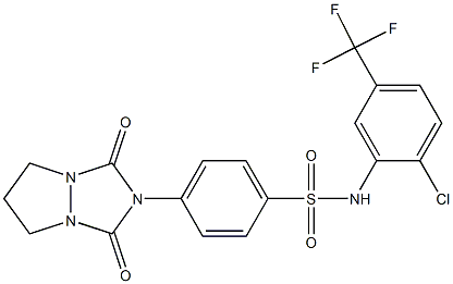 N-[2-chloro-5-(trifluoromethyl)phenyl]-4-(1,3-dioxo-6,7-dihydro-5H-pyrazolo[1,2-a][1,2,4]triazol-2-yl)benzenesulfonamide 구조식 이미지