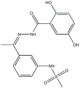 2,5-dihydroxy-N-[(Z)-1-[3-(methanesulfonamido)phenyl]ethylideneamino]benzamide Structure