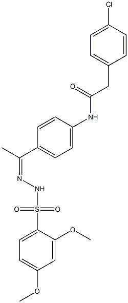 2-(4-chlorophenyl)-N-[4-[(Z)-N-[(2,4-dimethoxyphenyl)sulfonylamino]-C-methylcarbonimidoyl]phenyl]acetamide Structure