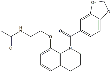 N-[2-[[1-(1,3-benzodioxole-5-carbonyl)-3,4-dihydro-2H-quinolin-8-yl]oxy]ethyl]acetamide 구조식 이미지