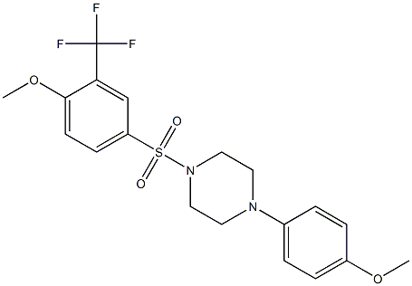 1-(4-methoxyphenyl)-4-[4-methoxy-3-(trifluoromethyl)phenyl]sulfonylpiperazine 구조식 이미지