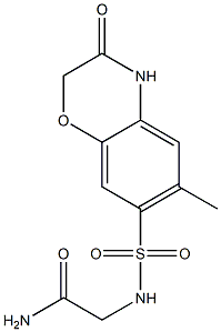 2-[(6-methyl-3-oxo-4H-1,4-benzoxazin-7-yl)sulfonylamino]acetamide 구조식 이미지