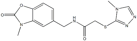 N-[(3-methyl-2-oxo-1,3-benzoxazol-5-yl)methyl]-2-[(4-methyl-1,2,4-triazol-3-yl)sulfanyl]acetamide 구조식 이미지