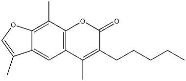 3,5,9-trimethyl-6-pentylfuro[3,2-g]chromen-7-one 구조식 이미지