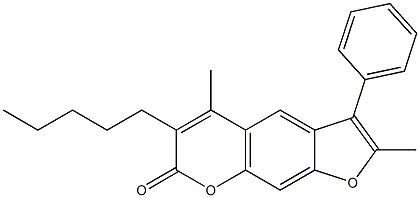 2,5-dimethyl-6-pentyl-3-phenylfuro[3,2-g]chromen-7-one Structure