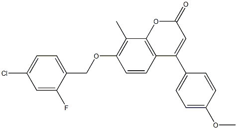 7-[(4-chloro-2-fluorophenyl)methoxy]-4-(4-methoxyphenyl)-8-methylchromen-2-one Structure