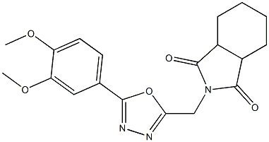 2-[[5-(3,4-dimethoxyphenyl)-1,3,4-oxadiazol-2-yl]methyl]-3a,4,5,6,7,7a-hexahydroisoindole-1,3-dione Structure