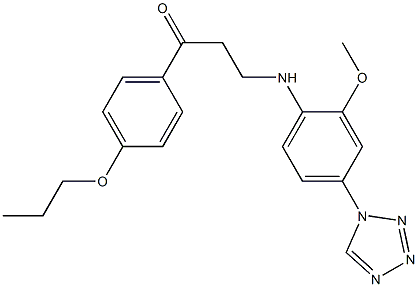 3-[2-methoxy-4-(tetrazol-1-yl)anilino]-1-(4-propoxyphenyl)propan-1-one Structure