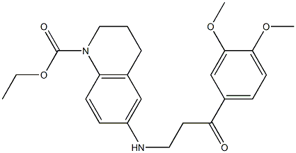 ethyl 6-[[3-(3,4-dimethoxyphenyl)-3-oxopropyl]amino]-3,4-dihydro-2H-quinoline-1-carboxylate 구조식 이미지