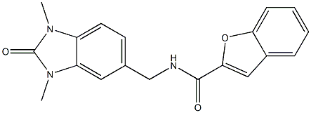 N-[(1,3-dimethyl-2-oxobenzimidazol-5-yl)methyl]-1-benzofuran-2-carboxamide 구조식 이미지