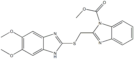 methyl 2-[(5,6-dimethoxy-1H-benzimidazol-2-yl)sulfanylmethyl]benzimidazole-1-carboxylate 구조식 이미지