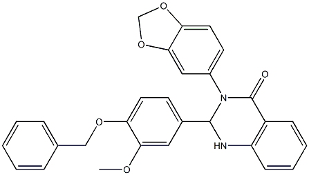 3-(1,3-benzodioxol-5-yl)-2-(3-methoxy-4-phenylmethoxyphenyl)-1,2-dihydroquinazolin-4-one Structure