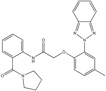 2-[2-(benzotriazol-2-yl)-4-methylphenoxy]-N-[2-(pyrrolidine-1-carbonyl)phenyl]acetamide 구조식 이미지