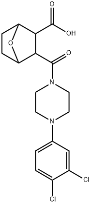 2-[4-(3,4-dichlorophenyl)piperazine-1-carbonyl]-7-oxabicyclo[2.2.1]heptane-3-carboxylic acid 구조식 이미지