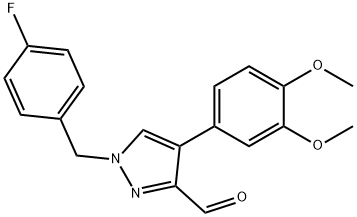 4-(3,4-dimethoxyphenyl)-1-[(4-fluorophenyl)methyl]pyrazole-3-carbaldehyde Structure