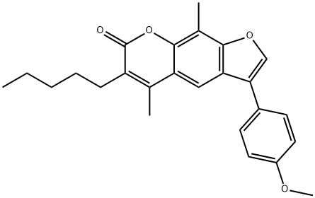 3-(4-methoxyphenyl)-5,9-dimethyl-6-pentylfuro[3,2-g]chromen-7-one Structure