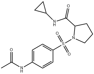 1-(4-acetamidophenyl)sulfonyl-N-cyclopropylpyrrolidine-2-carboxamide 구조식 이미지