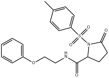 1-(4-methylphenyl)sulfonyl-5-oxo-N-(2-phenoxyethyl)pyrrolidine-2-carboxamide 구조식 이미지