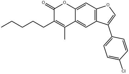 3-(4-chlorophenyl)-5-methyl-6-pentylfuro[3,2-g]chromen-7-one 구조식 이미지