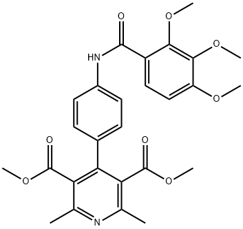 dimethyl 2,6-dimethyl-4-[4-[(2,3,4-trimethoxybenzoyl)amino]phenyl]pyridine-3,5-dicarboxylate Structure