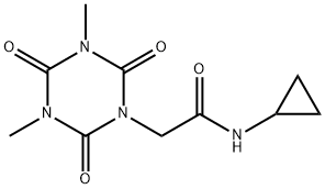 N-cyclopropyl-2-(3,5-dimethyl-2,4,6-trioxo-1,3,5-triazinan-1-yl)acetamide 구조식 이미지