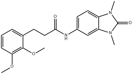 3-(2,3-dimethoxyphenyl)-N-(1,3-dimethyl-2-oxobenzimidazol-5-yl)propanamide 구조식 이미지