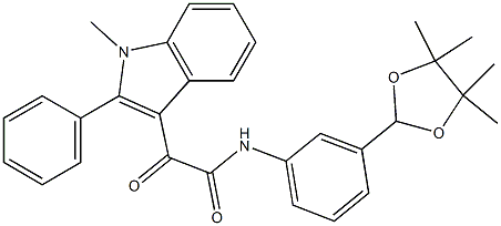 2-(1-methyl-2-phenylindol-3-yl)-2-oxo-N-[3-(4,4,5,5-tetramethyl-1,3-dioxolan-2-yl)phenyl]acetamide 구조식 이미지