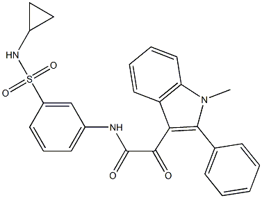 N-[3-(cyclopropylsulfamoyl)phenyl]-2-(1-methyl-2-phenylindol-3-yl)-2-oxoacetamide 구조식 이미지