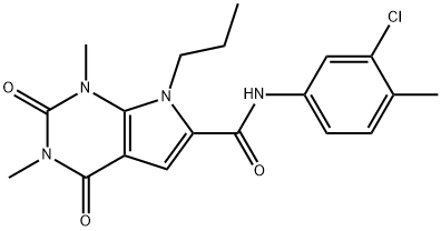 N-(3-chloro-4-methylphenyl)-1,3-dimethyl-2,4-dioxo-7-propylpyrrolo[2,3-d]pyrimidine-6-carboxamide 구조식 이미지