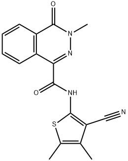 N-(3-cyano-4,5-dimethylthiophen-2-yl)-3-methyl-4-oxophthalazine-1-carboxamide 구조식 이미지