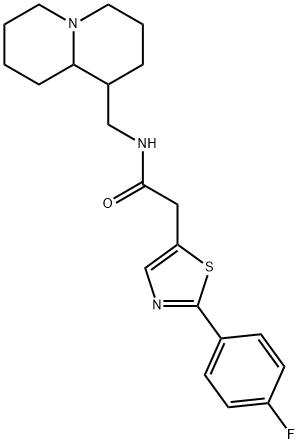N-(2,3,4,6,7,8,9,9a-octahydro-1H-quinolizin-1-ylmethyl)-2-[2-(4-fluorophenyl)-1,3-thiazol-5-yl]acetamide Structure