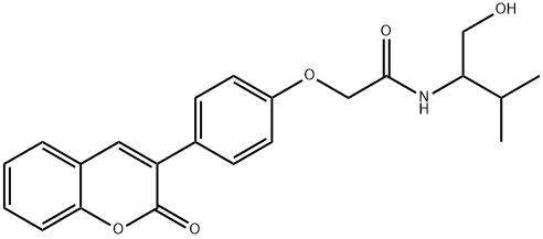 N-(1-hydroxy-3-methylbutan-2-yl)-2-[4-(2-oxochromen-3-yl)phenoxy]acetamide Structure