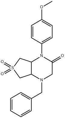 1-benzyl-4-(4-methoxyphenyl)-6,6-dioxo-4a,5,7,7a-tetrahydro-2H-thieno[3,4-b]pyrazin-3-one Structure