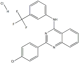 2-(4-chlorophenyl)-N-[3-(trifluoromethyl)phenyl]quinazolin-4-amine hydrochloride Structure