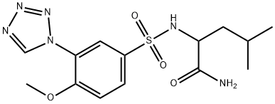 2-[[4-methoxy-3-(tetrazol-1-yl)phenyl]sulfonylamino]-4-methylpentanamide Structure