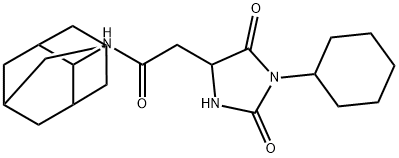 N-(2-adamantyl)-2-(1-cyclohexyl-2,5-dioxoimidazolidin-4-yl)acetamide 구조식 이미지