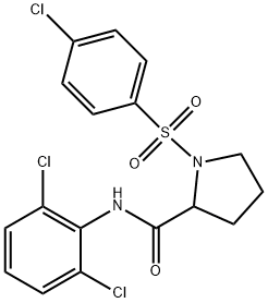 1-(4-chlorophenyl)sulfonyl-N-(2,6-dichlorophenyl)pyrrolidine-2-carboxamide 구조식 이미지