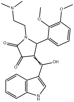 (4E)-5-(2,3-dimethoxyphenyl)-1-[2-(dimethylamino)ethyl]-4-[hydroxy(1H-indol-3-yl)methylidene]pyrrolidine-2,3-dione Structure