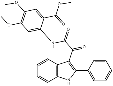 methyl 4,5-dimethoxy-2-[[2-oxo-2-(2-phenyl-1H-indol-3-yl)acetyl]amino]benzoate Structure